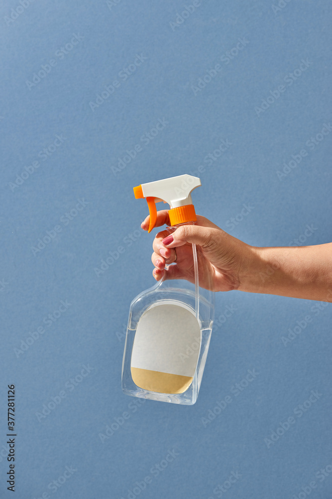 Sanitation worker spray cleaning agent