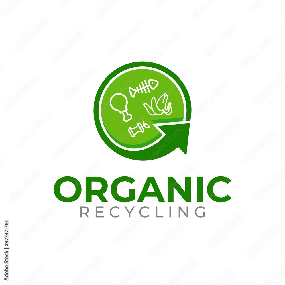 Organic waste logo template. Organic waste icon.