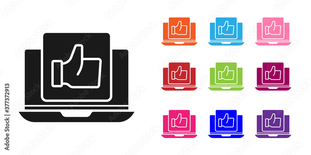 Black Hand like icon isolated on white background. Set icons colorful. Vector.