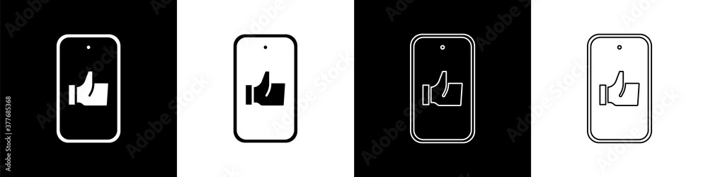 Set Hand like icon isolated on black and white background. Vector.