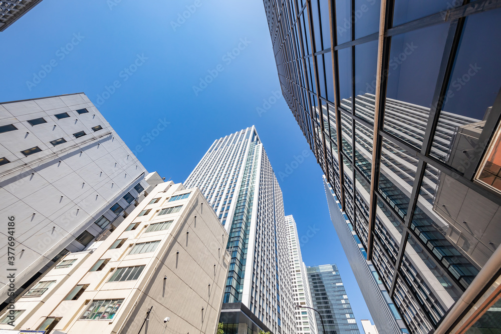 東京にそびえ立つビル群