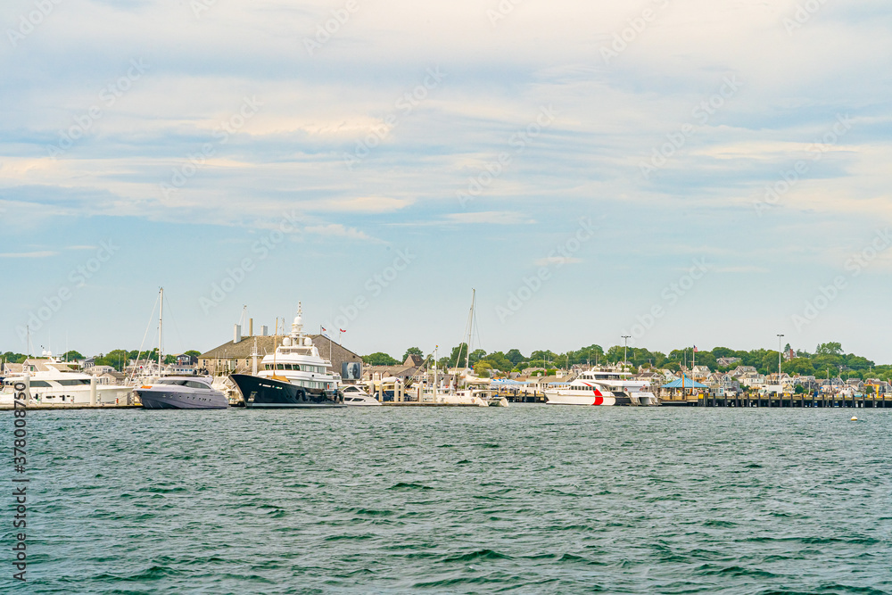 Ships and boats in the Provincetown Marina Cape Cod Provincetown MA US