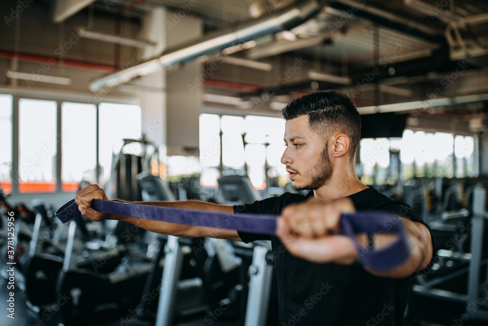 Having training at modern gym.