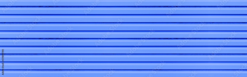 Panorama of Blue Corrugated metal background and texture surface or galvanize steel