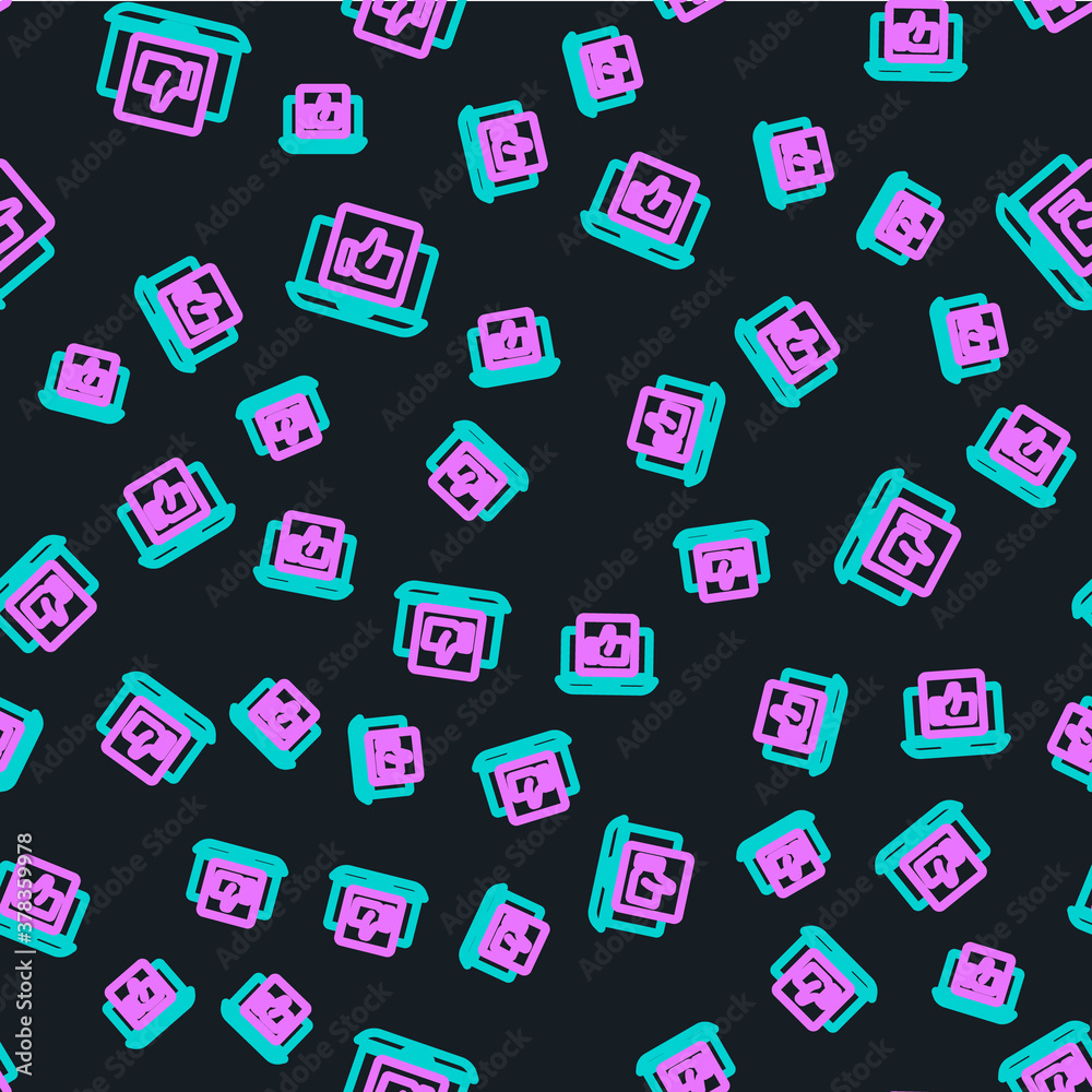 Line Hand like icon isolated seamless pattern on black background. Vector.