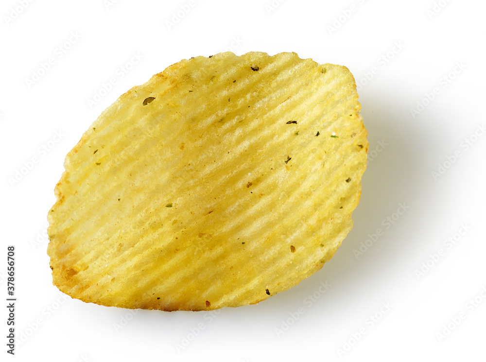 potato chip on white background