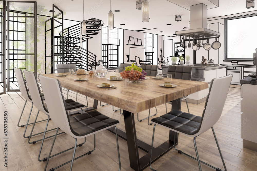 Luxury Residential Loft Interior Design (project) - 3d visualization