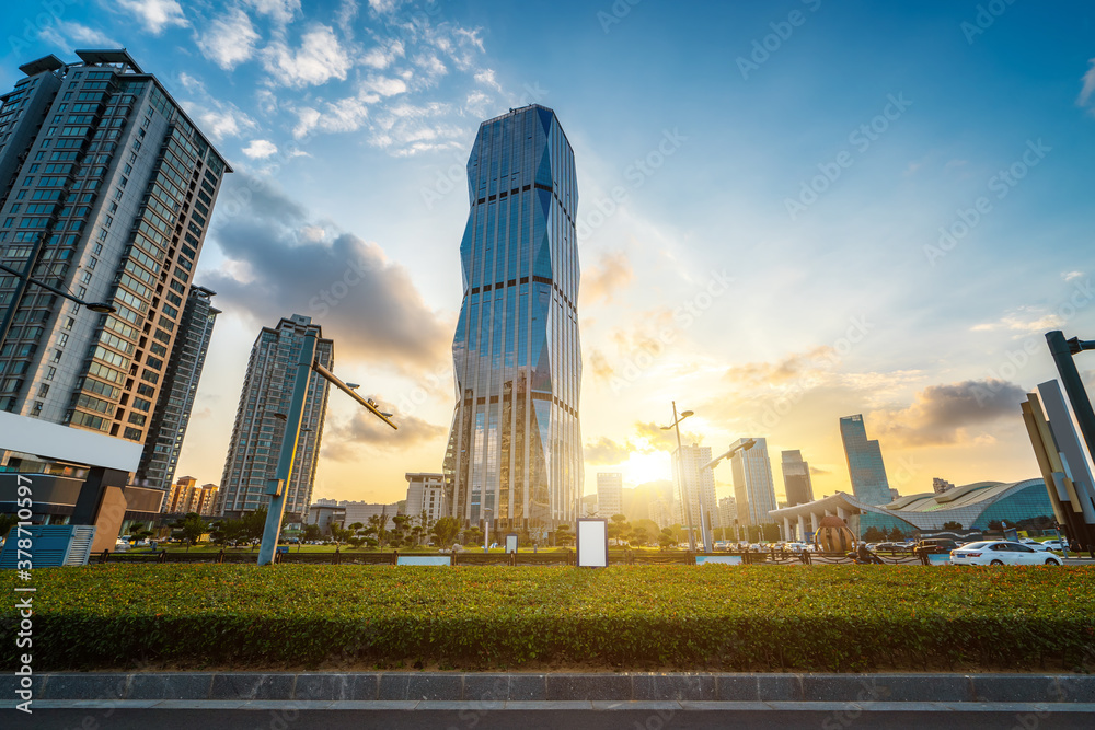 Modern urban architectural landscape of Lianyungang, Jiangsu, China