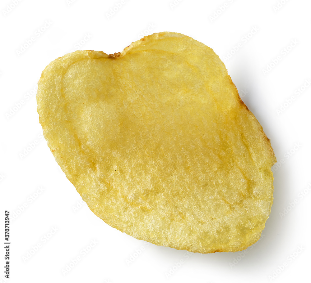 potato chip on white background