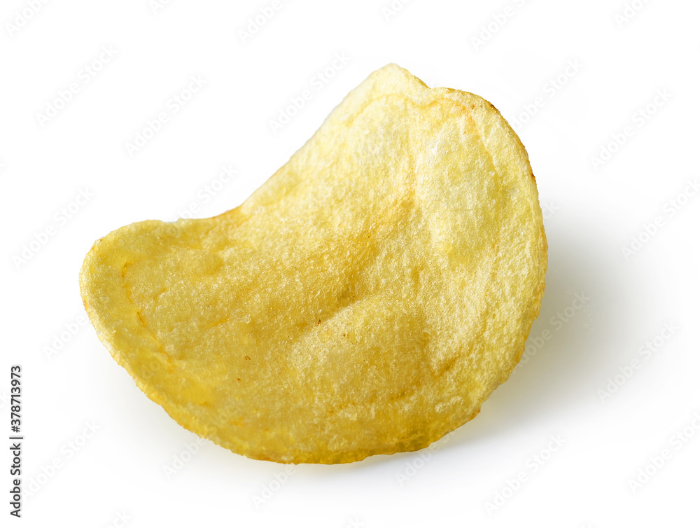 potato chip on white background