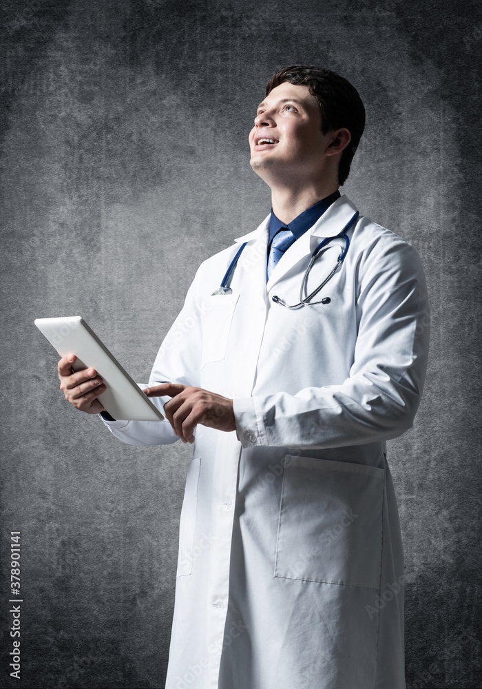 Doctor with a computer tablet