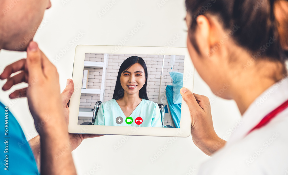 Doctor telemedicine service online video for virtual patient health medical chat . Remote doctor hea