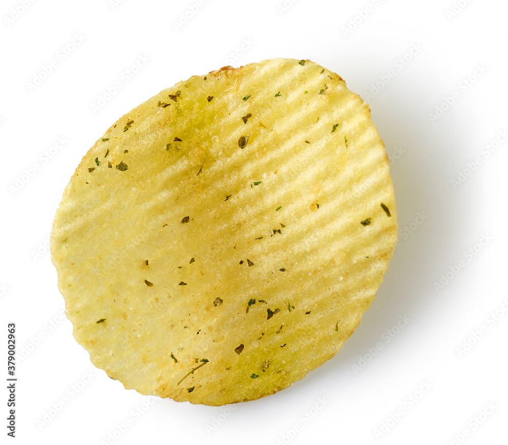 potato chip on white background