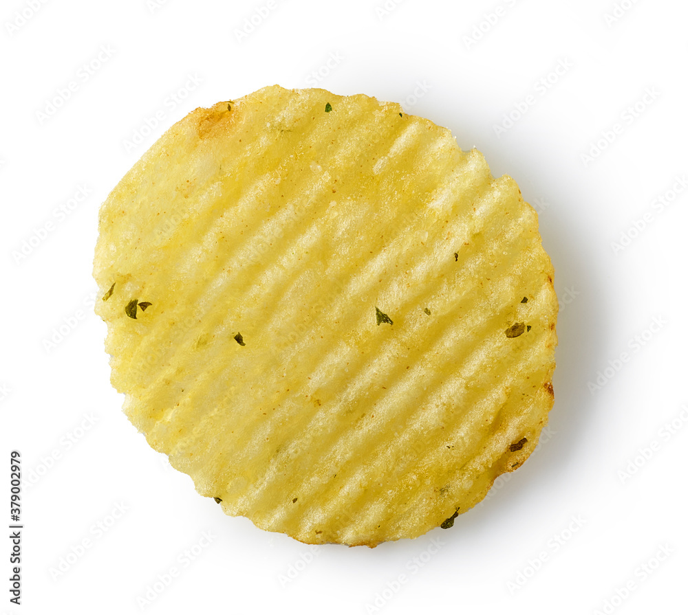 potato chip on white background