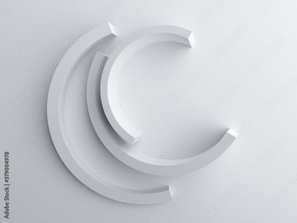 Abstract 3d render, white background design, modern illustration