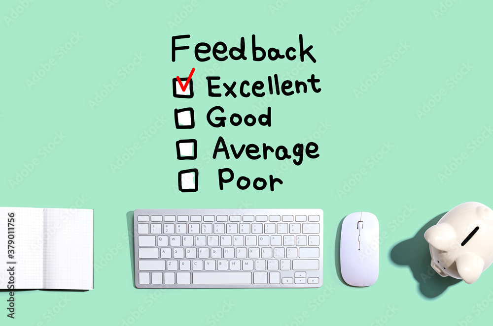 Feedback with a computer keyboard and a piggy bank