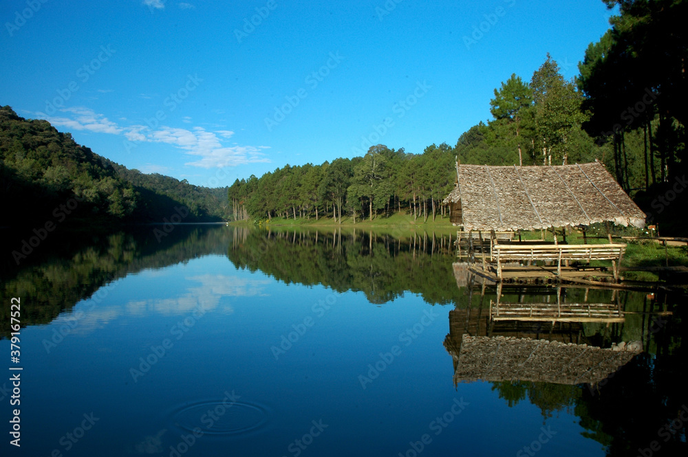 Pang Ung, Mae Hong Sorn, Thailand, the most beautiful lake and scenic in high land, with calm water 