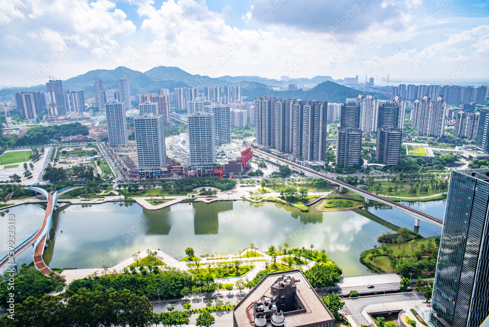 Scenery of Jiaomen River Area, Nansha, Guangzhou, China