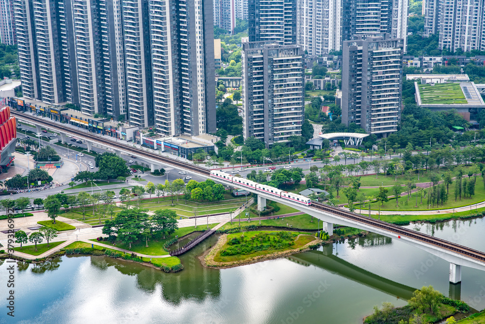 Cityscape of Nansha Free Trade Zone, Guangzhou, China