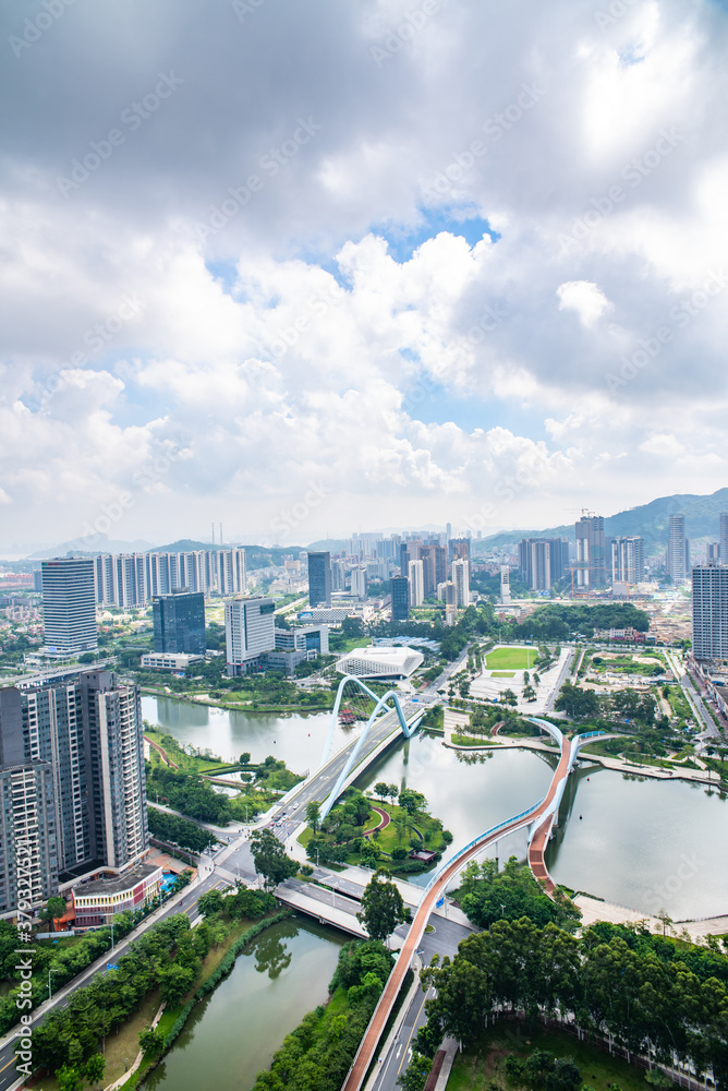 Scenery of Jiaomen River Area, Nansha, Guangzhou, China