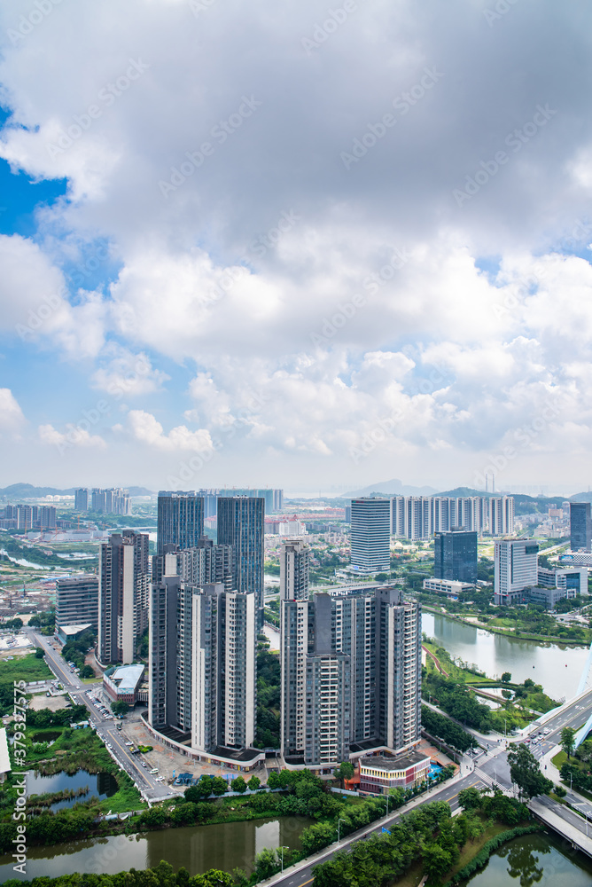 Scenery of Jiaomen River Area, Nansha, Guangzhou, China