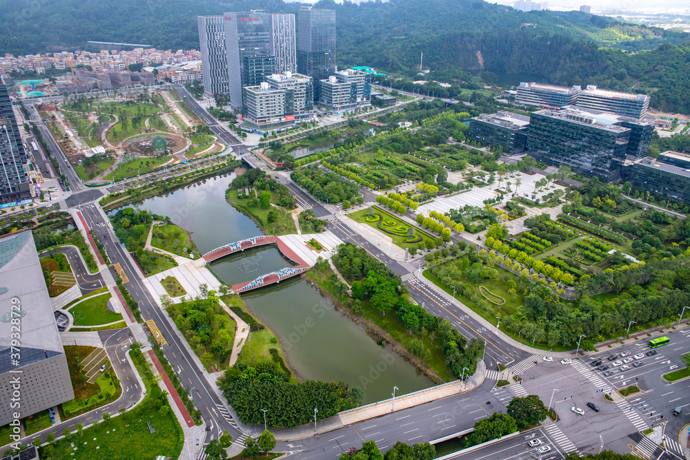 Cityscape of Nansha Free Trade Zone, Guangzhou, China