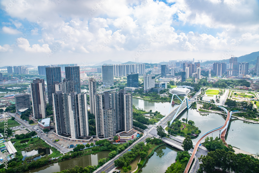 Scenery of Jiaomen River Area, Nansha, Guangzhou, China