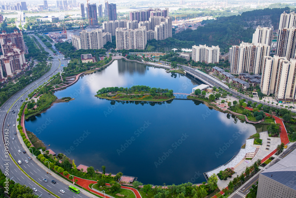 Scenery of Phoenix Lake Park, Nansha, Guangzhou, China