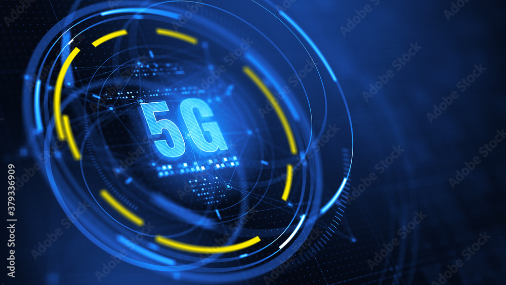 5G Network Internet Mobile Wireless 5G - Global high speed network concept. 3d rendering