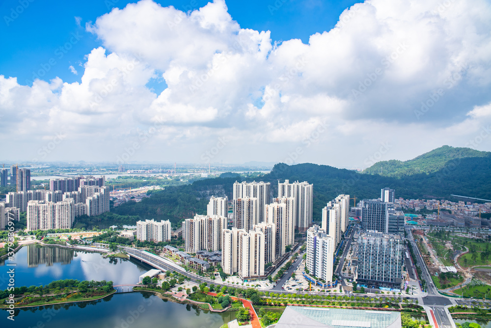 Cityscape of Nansha Free Trade Zone, Guangzhou, China