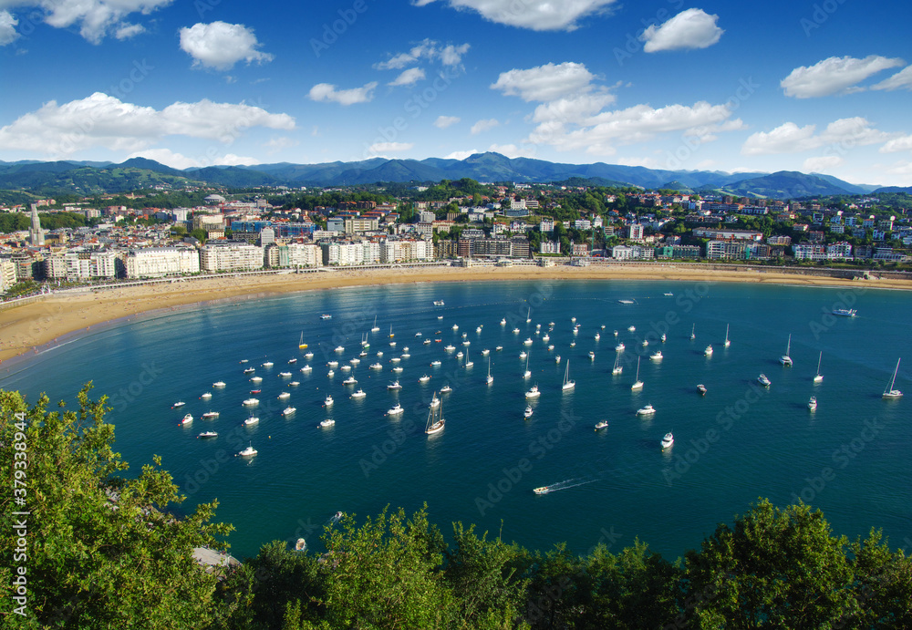 Sand beach in the town center of San Sebastian