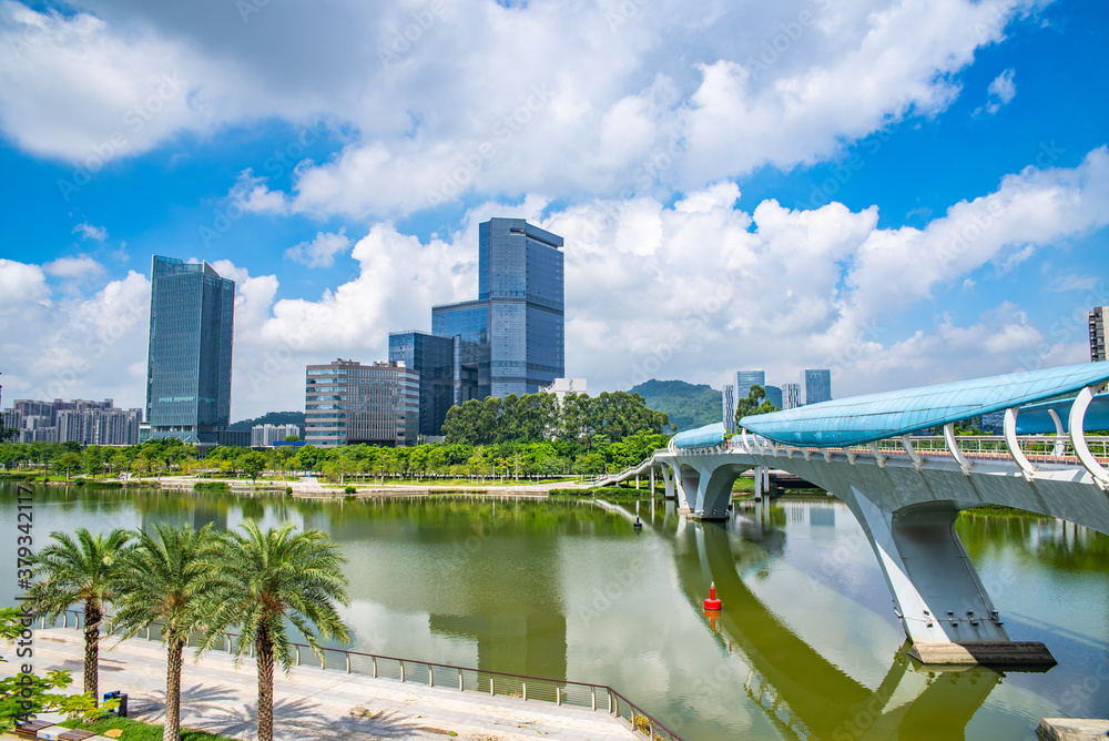 Cityscape of Guangzhou Nansha Free Trade Zone, Guangdong Province, China