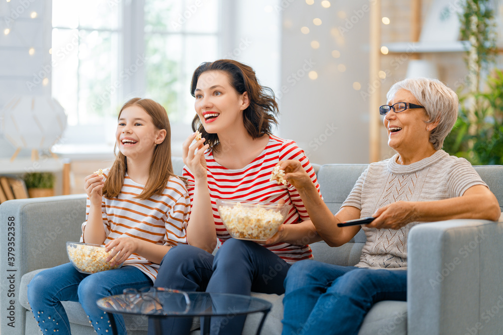 Happy family spending time together.