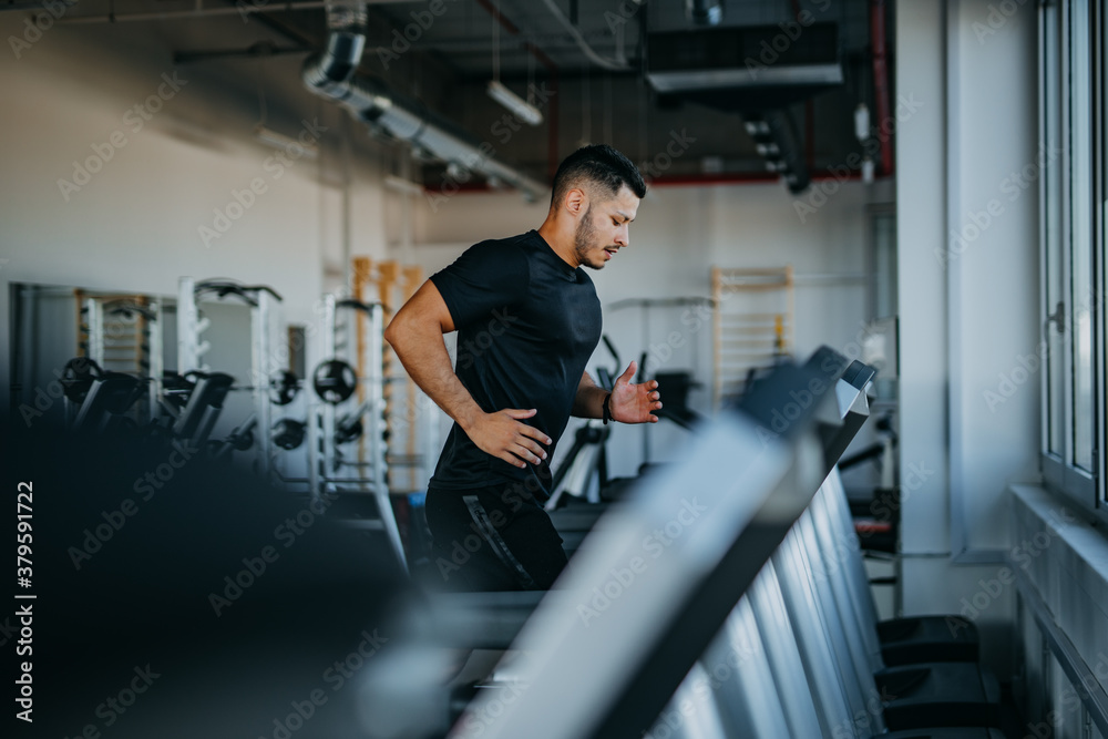 Running on treadmill