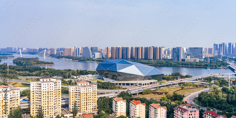 High angle perspective of Shengjing Grand Theater in Shenyang, Liaoning, China