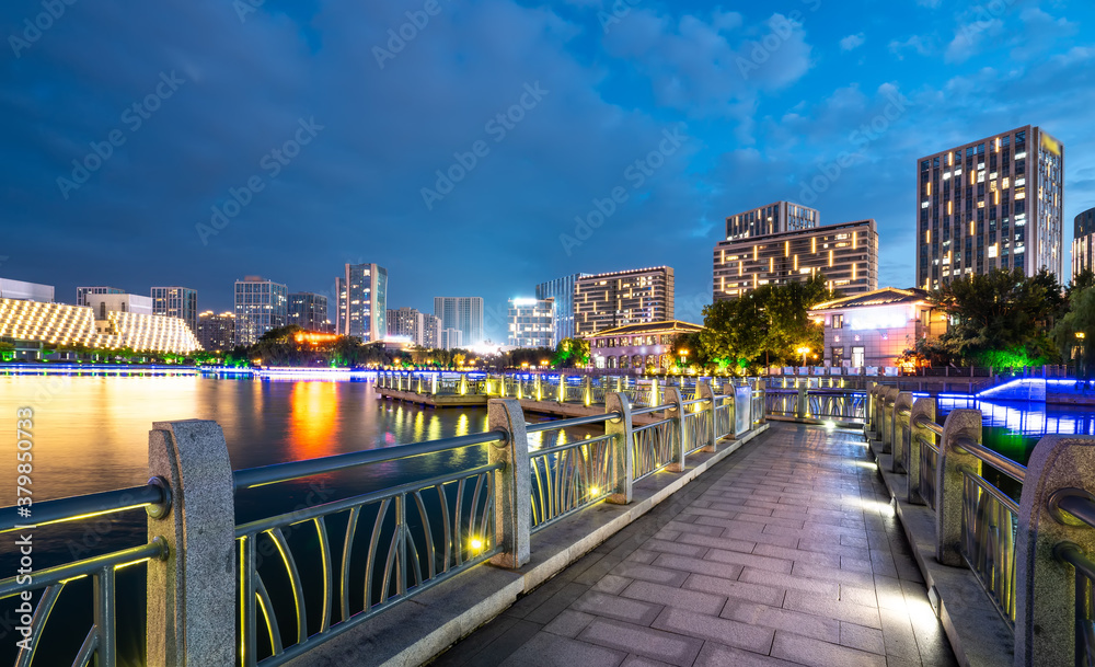 Jiangsu Yancheng Julong Lake Park City Architecture Landscape Skyline