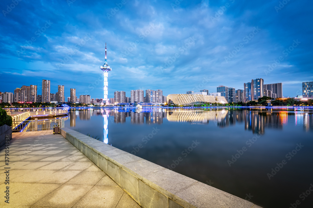 Jiangsu Yancheng Julong Lake Park City Architecture Landscape Skyline