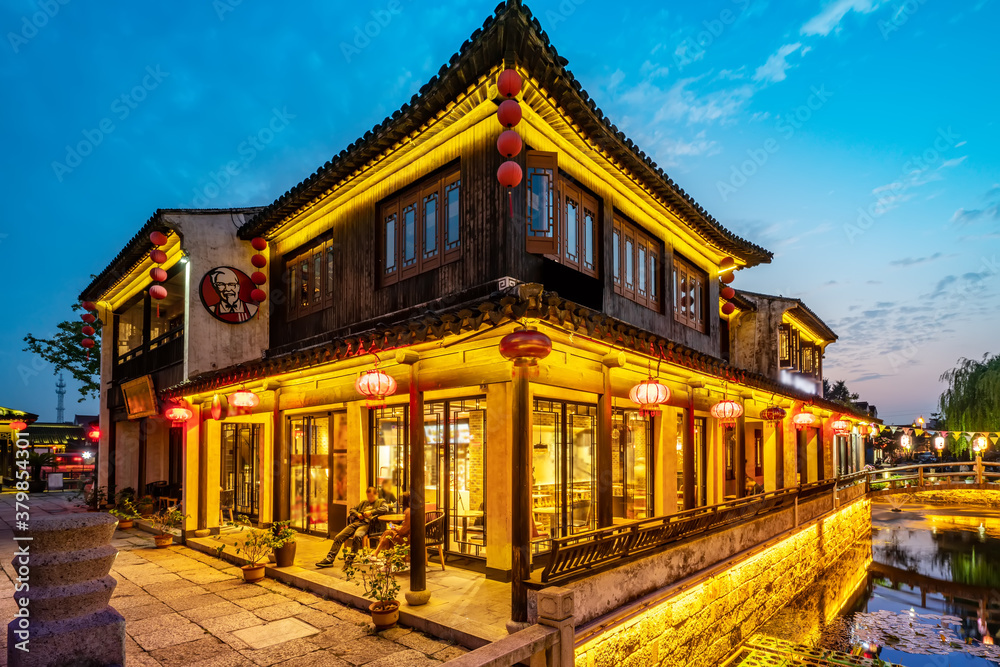 view of dangkou ancient town, wuxi, jiangsu, China