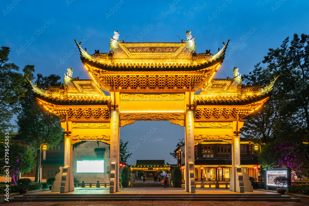 view of dangkou ancient town, wuxi, jiangsu, China