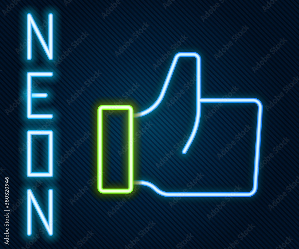 Glowing neon line Hand like icon isolated on black background. Colorful outline concept. Vector.