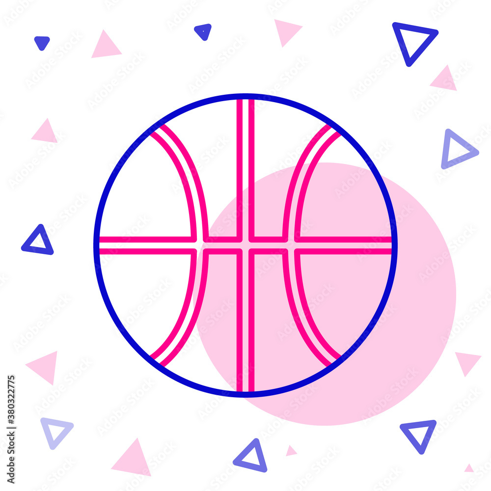 Line Basketball ball icon isolated on white background. Sport symbol. Colorful outline concept. Vect