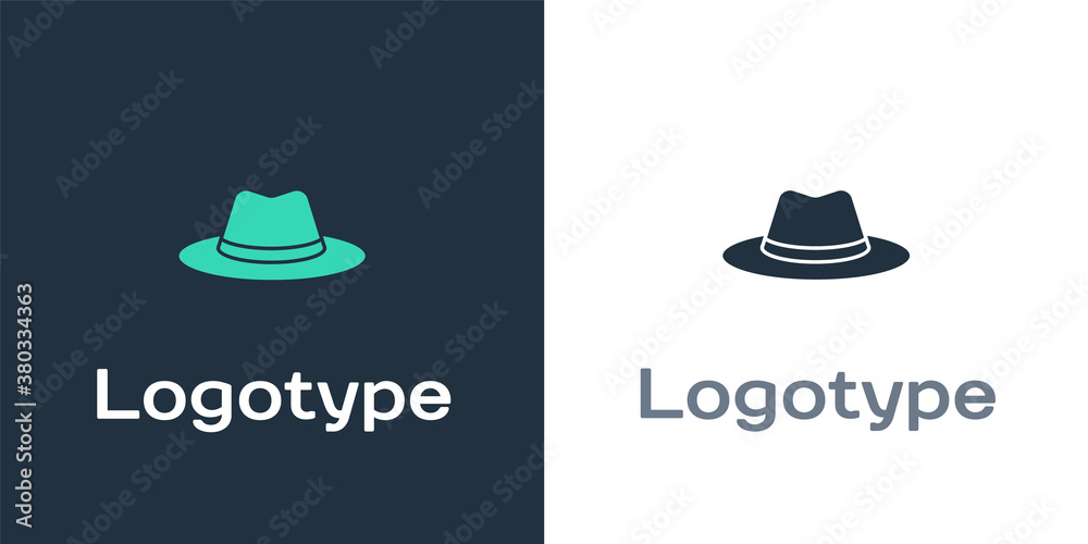 Logotype Western cowboy hat icon isolated on white background. Logo design template element. Vector.