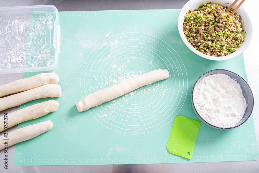 Chinese gourmet dumplings and pasta making process