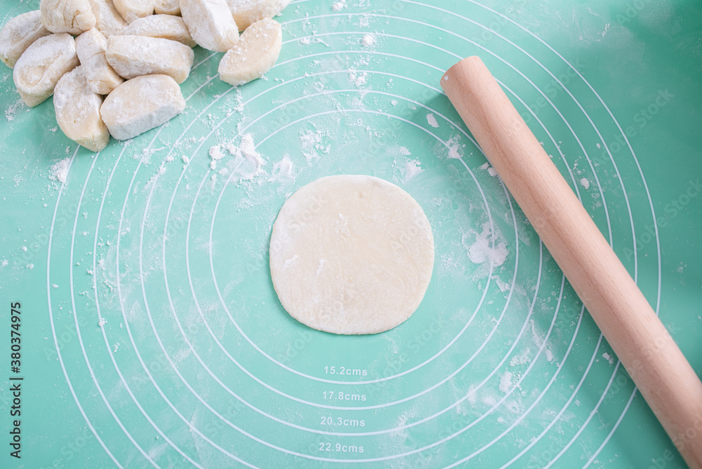 Chinese delicacy dumplings making dumpling wrappers