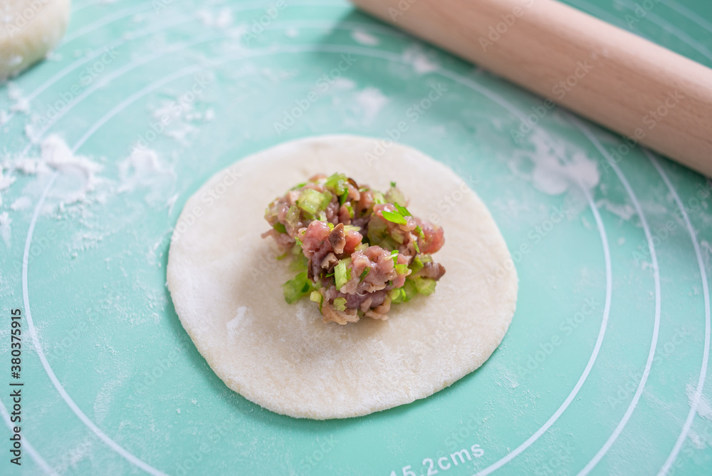 Chinese gourmet dumplings and pasta making process