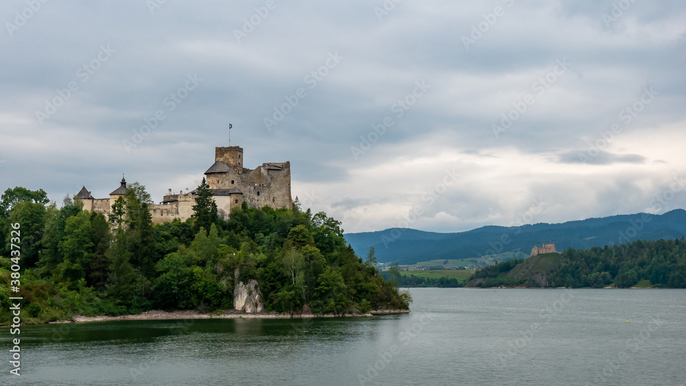 Dunajec Castle in Niedzica. Summer panorama, Poland.