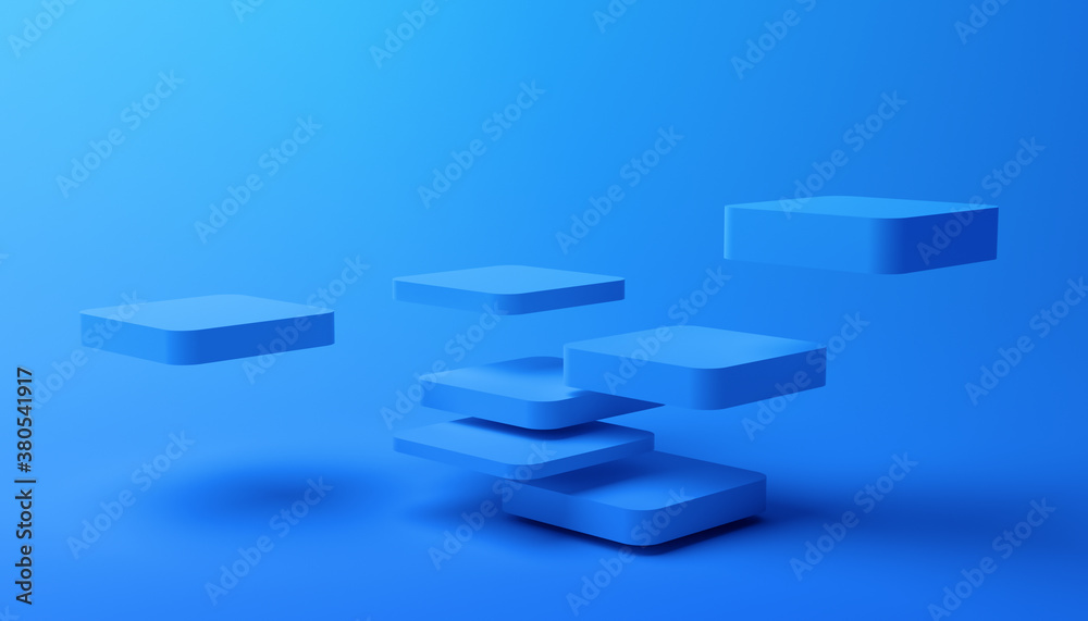 Abstract 3d render, modern geometric background, graphic design