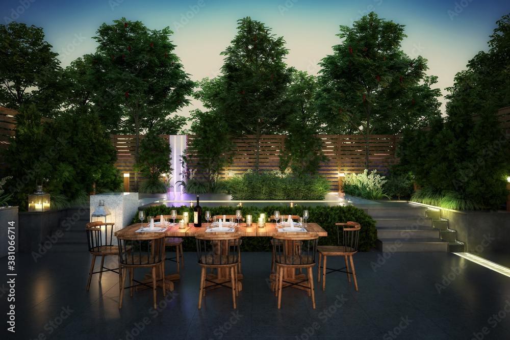 Garden Restaurant (planning) - 3d visualization