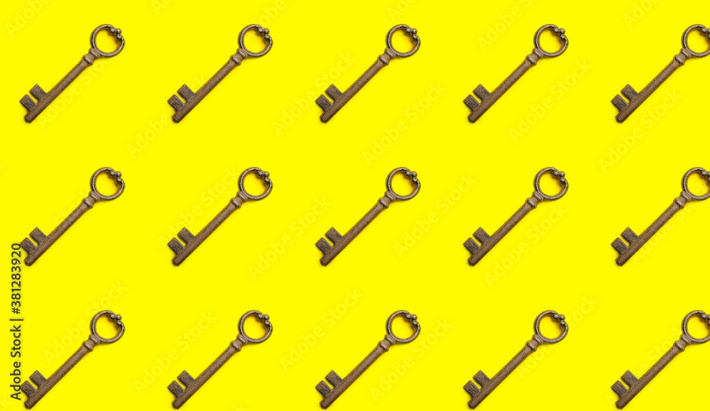 Many keys on color background