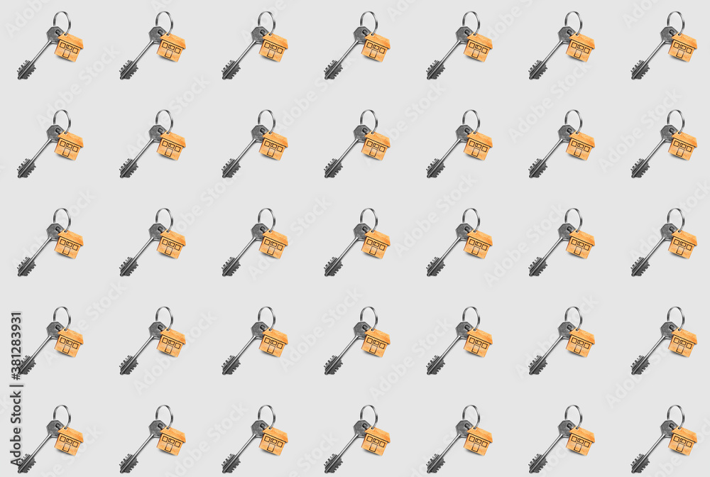 Many keys on grey background